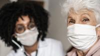 senior female patient at doctor's office